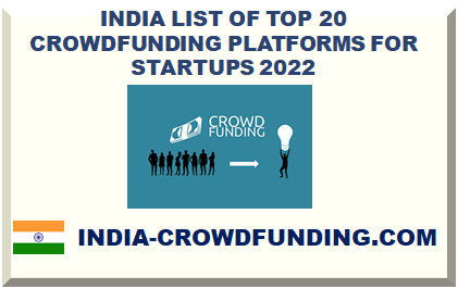 INDIA LIST OF TOP 20 CROWDFUNDING PLATFORMS FOR STARTUPS 2022