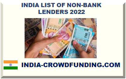 INDIA LIST OF NON-BANK LENDERS 2022